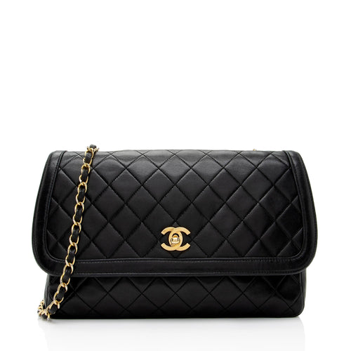 Chanel Vintage Lambskin Medium Single Flap Bag (SHF-jQAZoL)