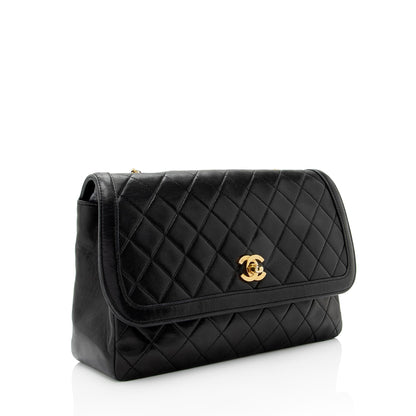 Chanel Vintage Lambskin Medium Single Flap Bag (SHF-jQAZoL)