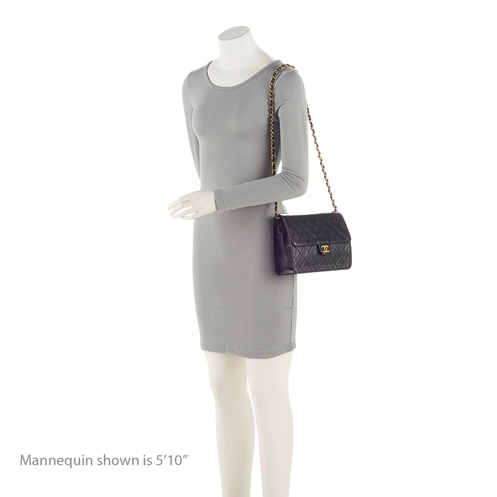 Chanel Vintage Lambskin Small Snap Flap Bag (SHF-21730)