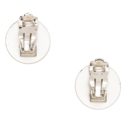 Chanel Vintage Logo Round Clip On Earrings (SHF-21529)