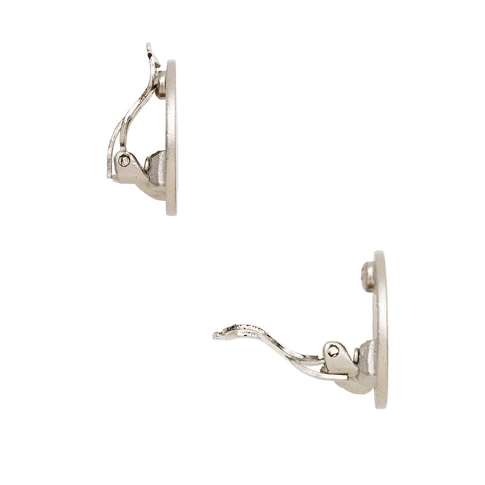 Chanel Vintage Logo Round Clip On Earrings (SHF-21529)