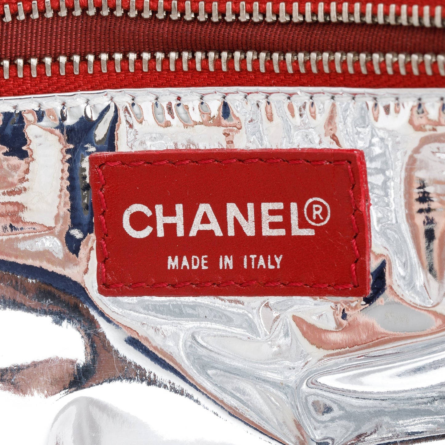 Chanel Vintage Neutral Canvas No. 5 CC Chain Shoulder Bag