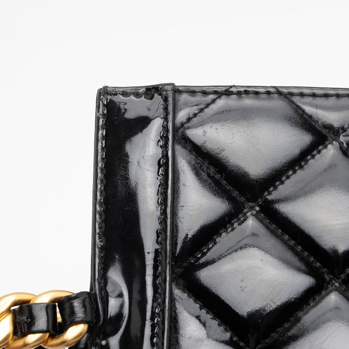 Chanel Vintage Patent Leather Chain Handle Tote (SHF-GLm7W1)