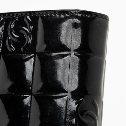 Chanel Vintage Patent Leather Chocolate Bar Wallet (SHF-22754)