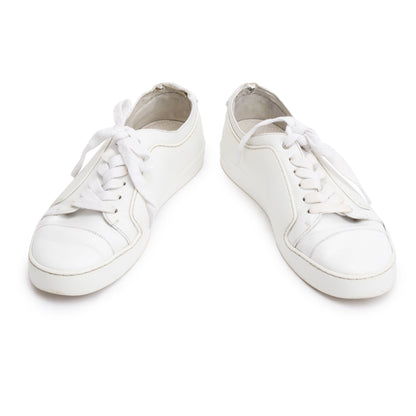 Chanel White Calfskin Gum CC Logo Sneakers, Size 40