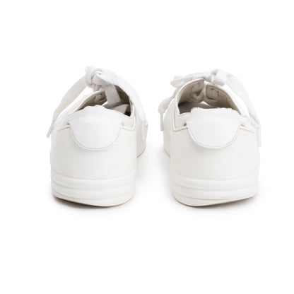 Chanel White Calfskin Gum CC Logo Sneakers, Size 40