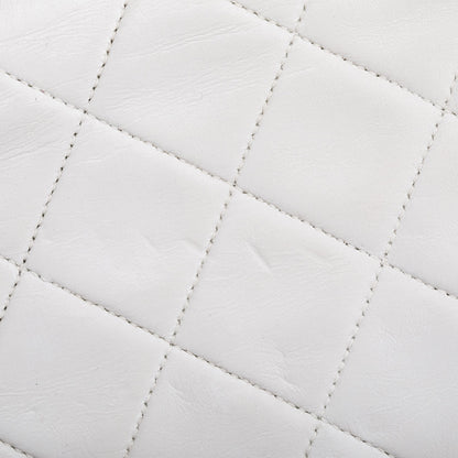 Chanel White Calfskin Leather Medium Diana Flap Bag w/ Authenticity Card
