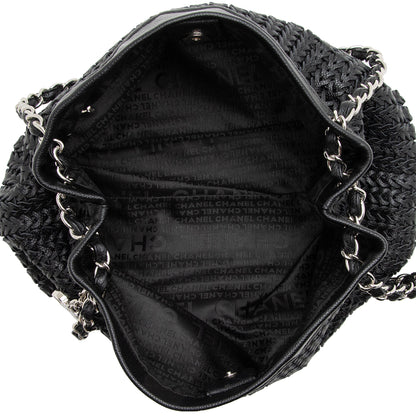 Chanel Woven Caviar Leather CC Charm Medium Tote (SHF-22757)
