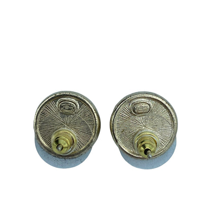 Chanel round stud earrings CC logo