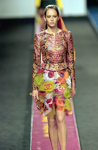 Chanel multicolor printed silk skirt - S - Spring 2000