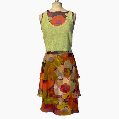 Chanel multicolor printed silk skirt - S - Spring 2000