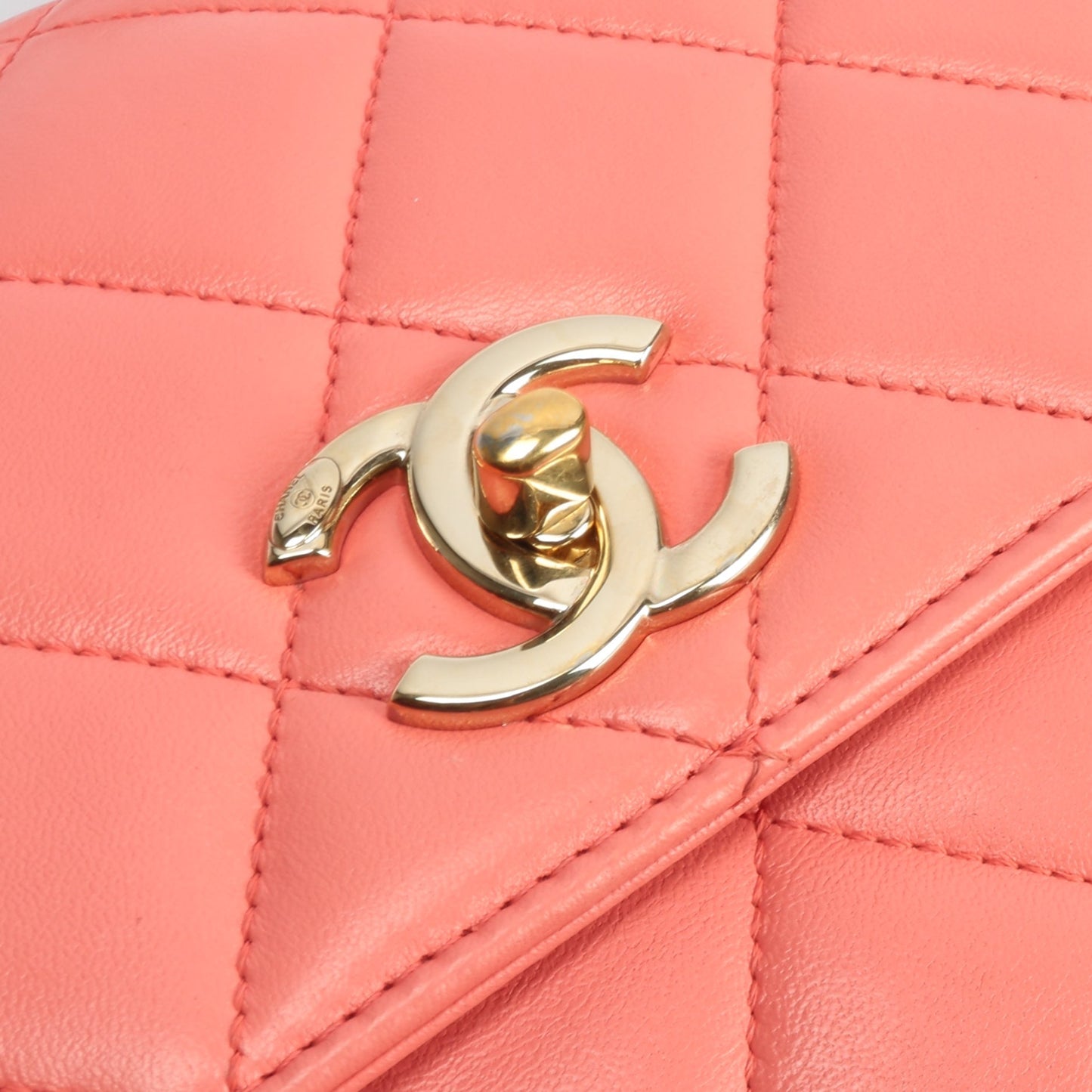 CHANEL Trendy CC Top Handle Flap Bag- Coral