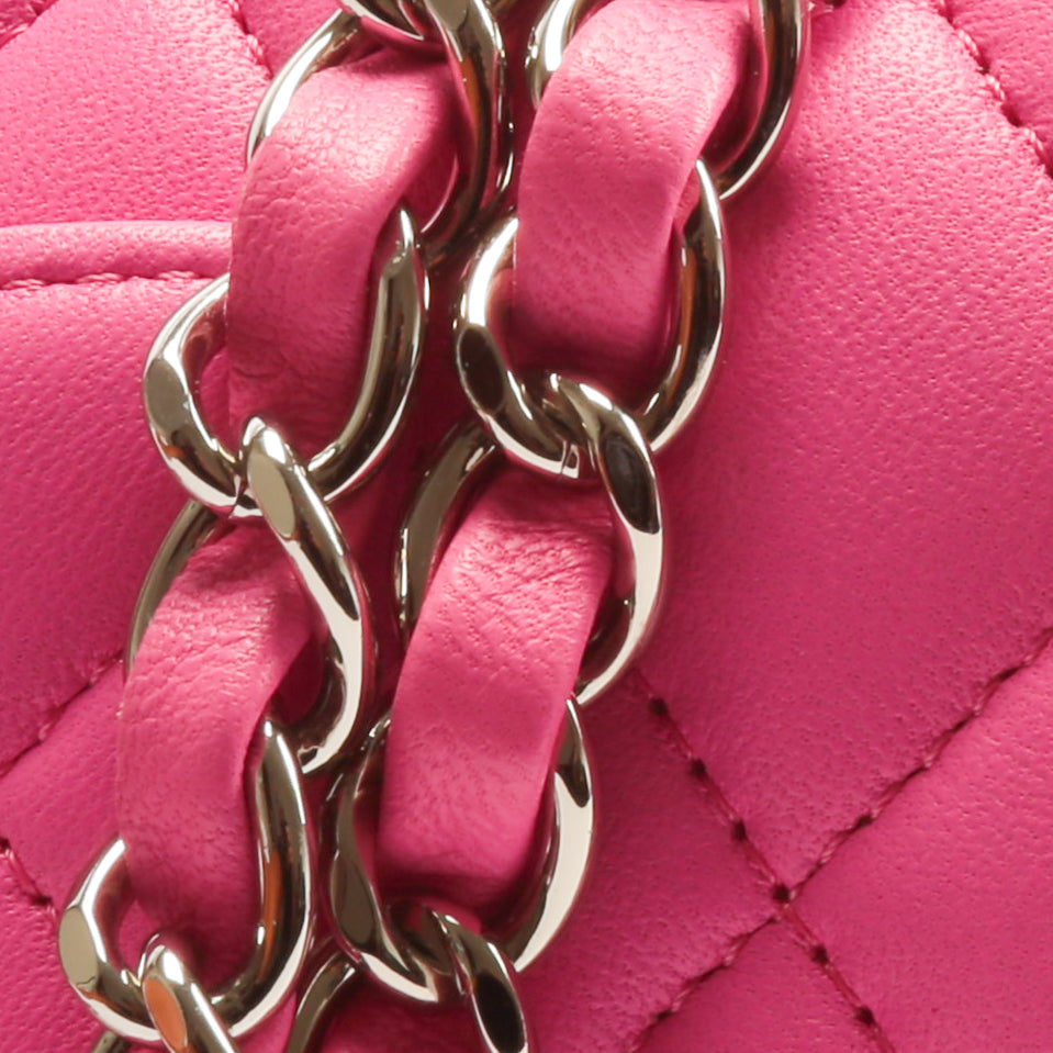CHANEL 2021 Medium Classic Double Flap Lambskin- Bubblegum Pink