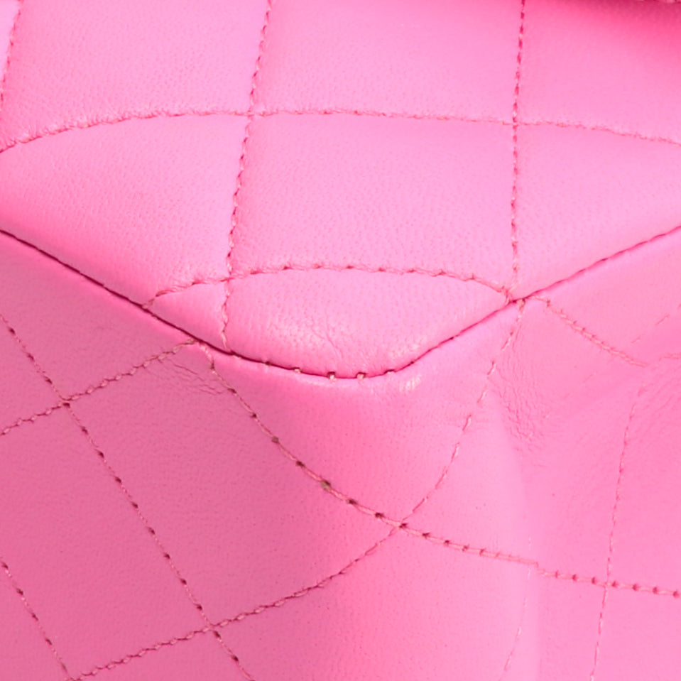 CHANEL 2021 Medium Classic Double Flap Lambskin- Bubblegum Pink