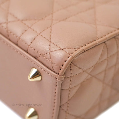 Christian Dior Lambskin My ABCDior Lady Dior Dark Beige Gold Hardware