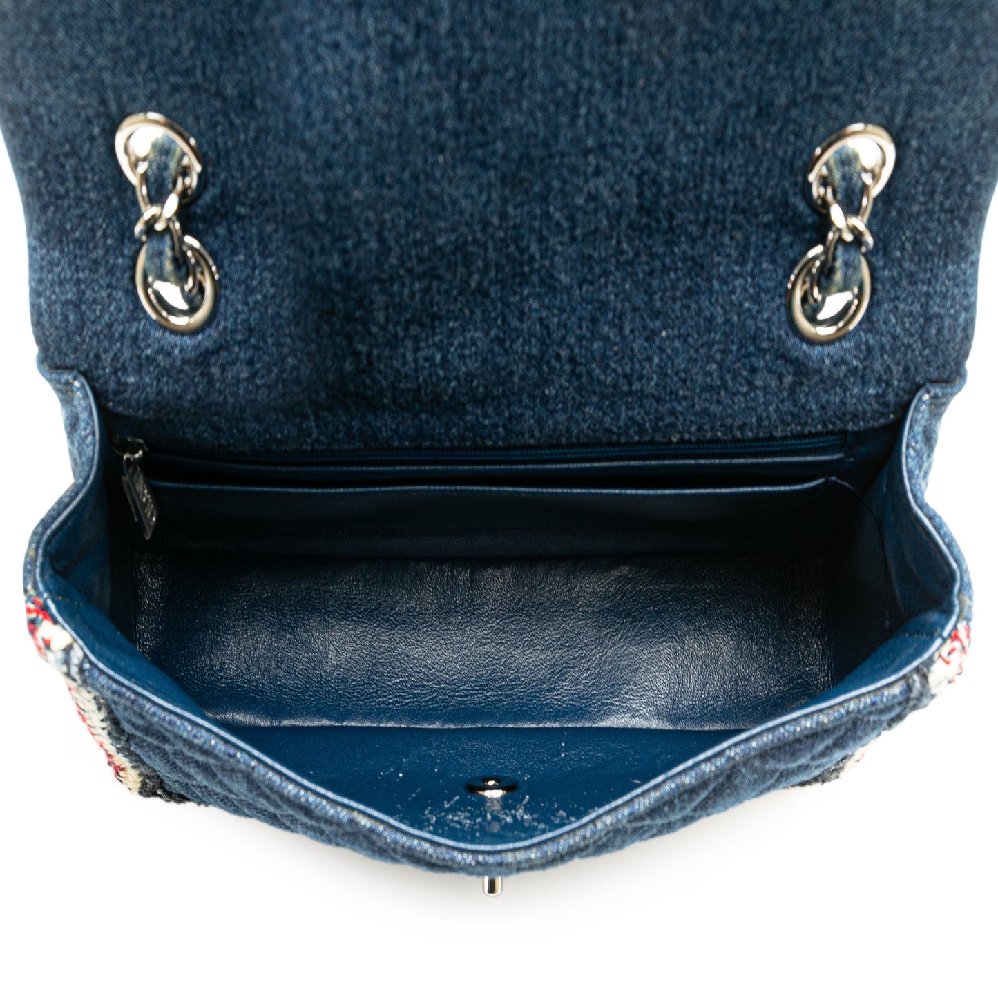 Blue Chanel Medium Denim Braided Flap Shoulder Bag