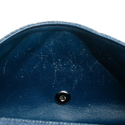 Blue Chanel Medium Denim Braided Flap Shoulder Bag