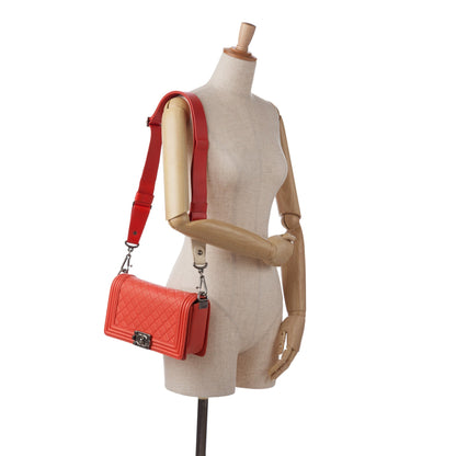 Chanel Sac Medium Lambskin Boy Galuchat Strap Flap Bag