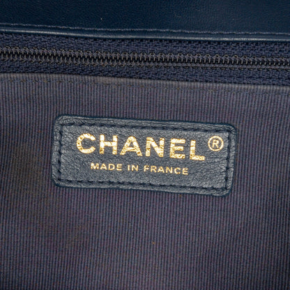 Blue Chanel Mini Square CC Quilted Lambskin Flap Crossbody Bag