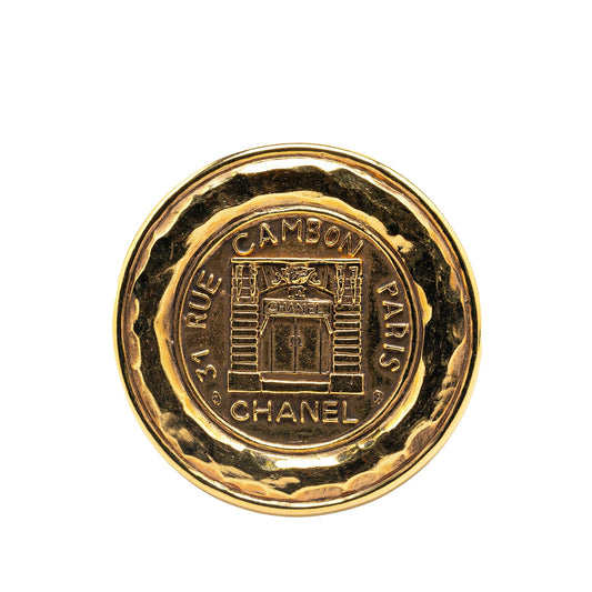 Gold Chanel Gold Plated 31 Rue Cambon Brooch