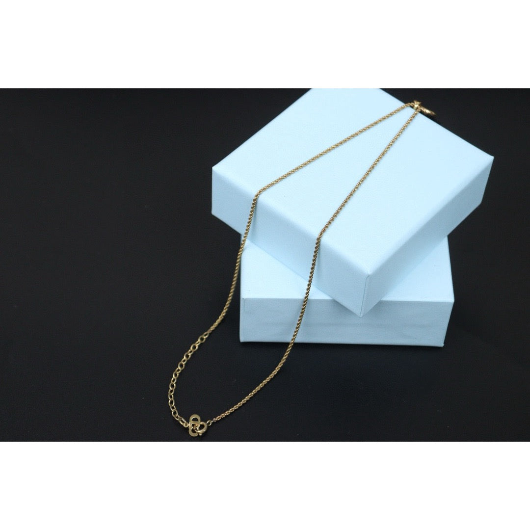 Good ( Rank AB) Dior CD Necklace Gold Plated VT25030126