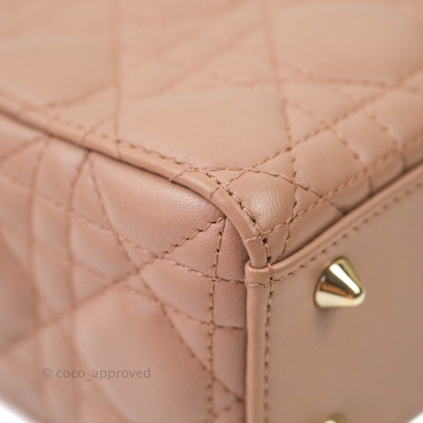 Christian Dior Lambskin My ABCDior Lady Dior Dark Beige Gold Hardware