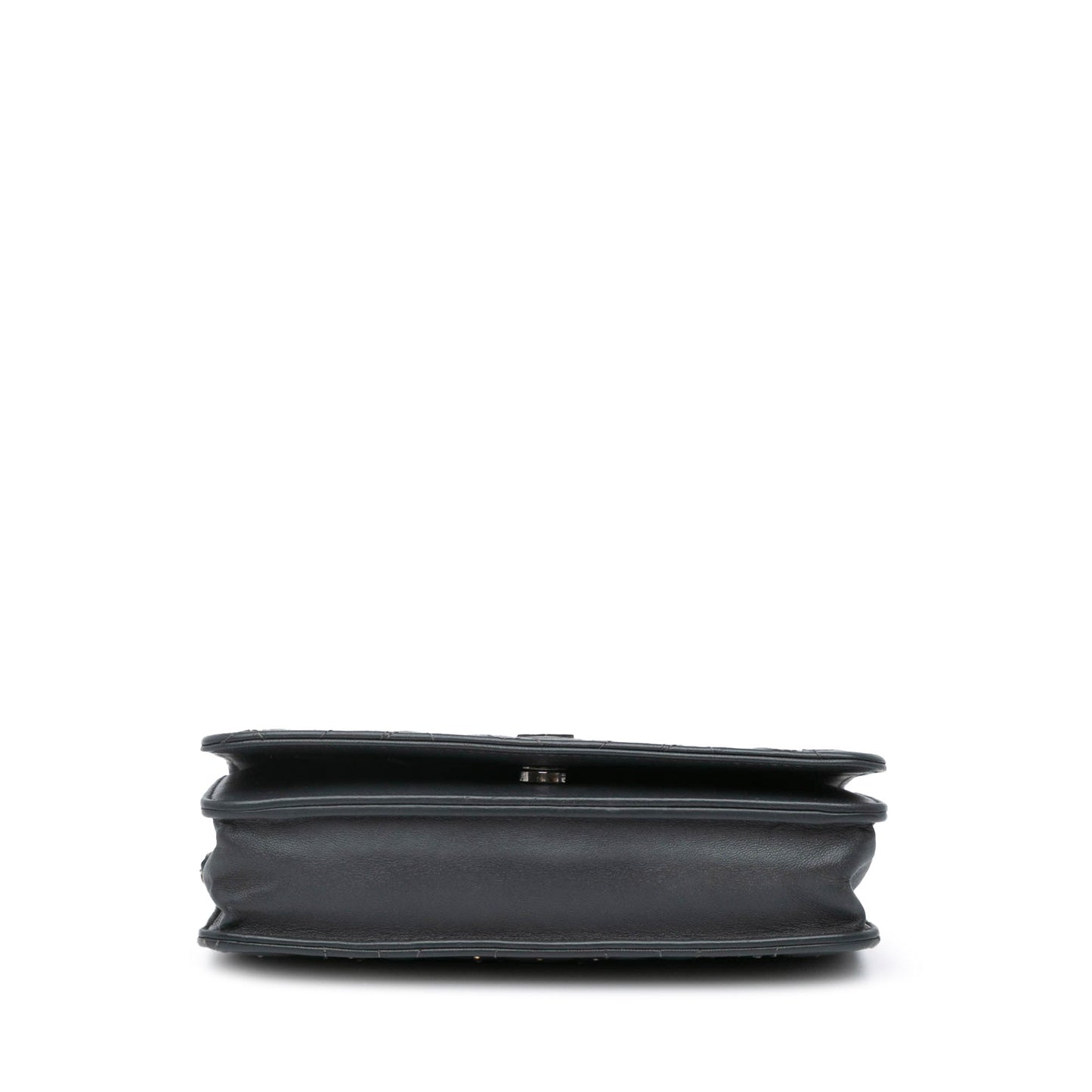 Black Chanel Studded Lambskin Camellia Wallet On Chain Crossbody Bag
