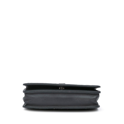 Black Chanel Studded Lambskin Camellia Wallet On Chain Crossbody Bag