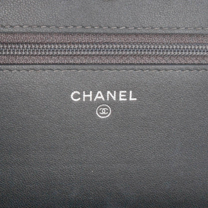 Black Chanel Studded Lambskin Camellia Wallet On Chain Crossbody Bag