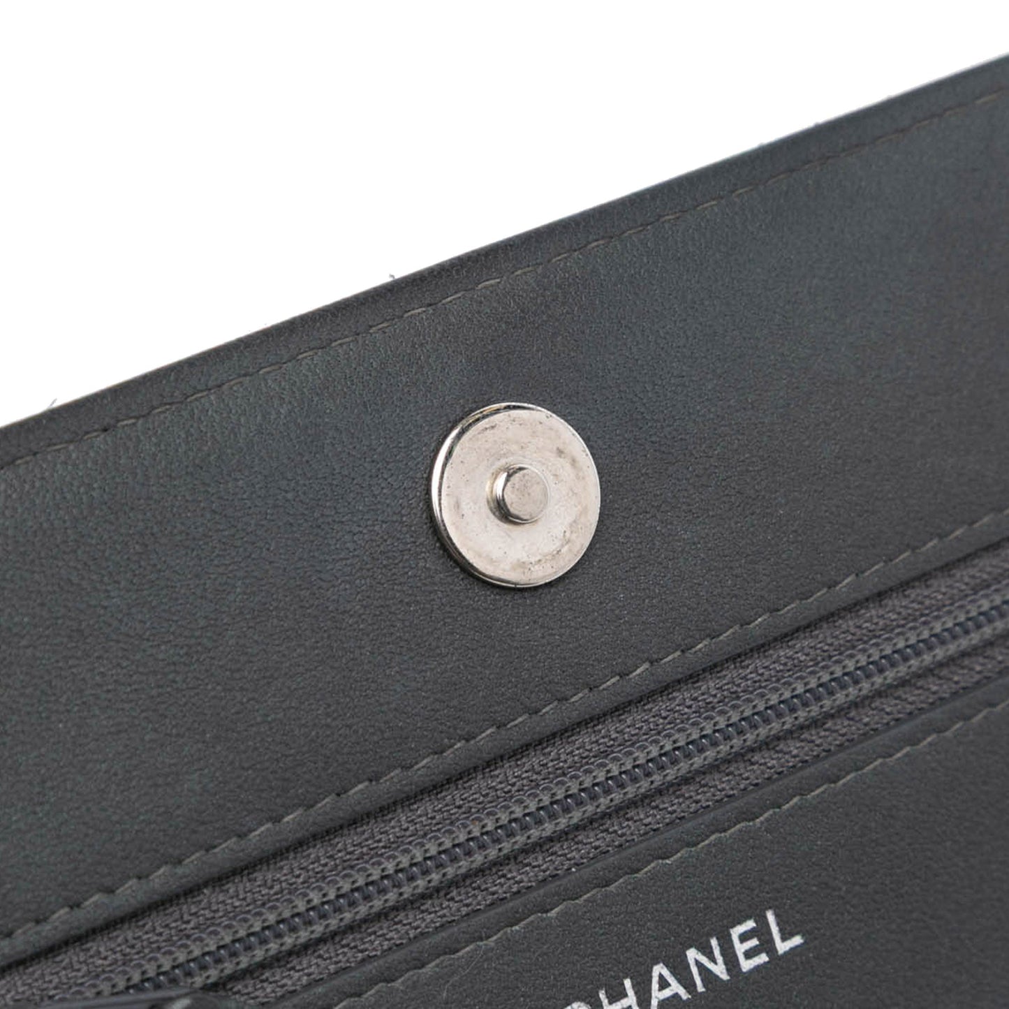 Black Chanel Studded Lambskin Camellia Wallet On Chain Crossbody Bag
