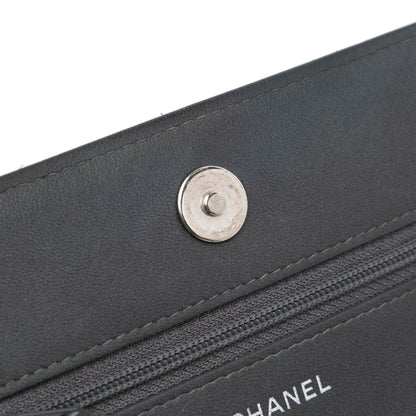 Black Chanel Studded Lambskin Camellia Wallet On Chain Crossbody Bag