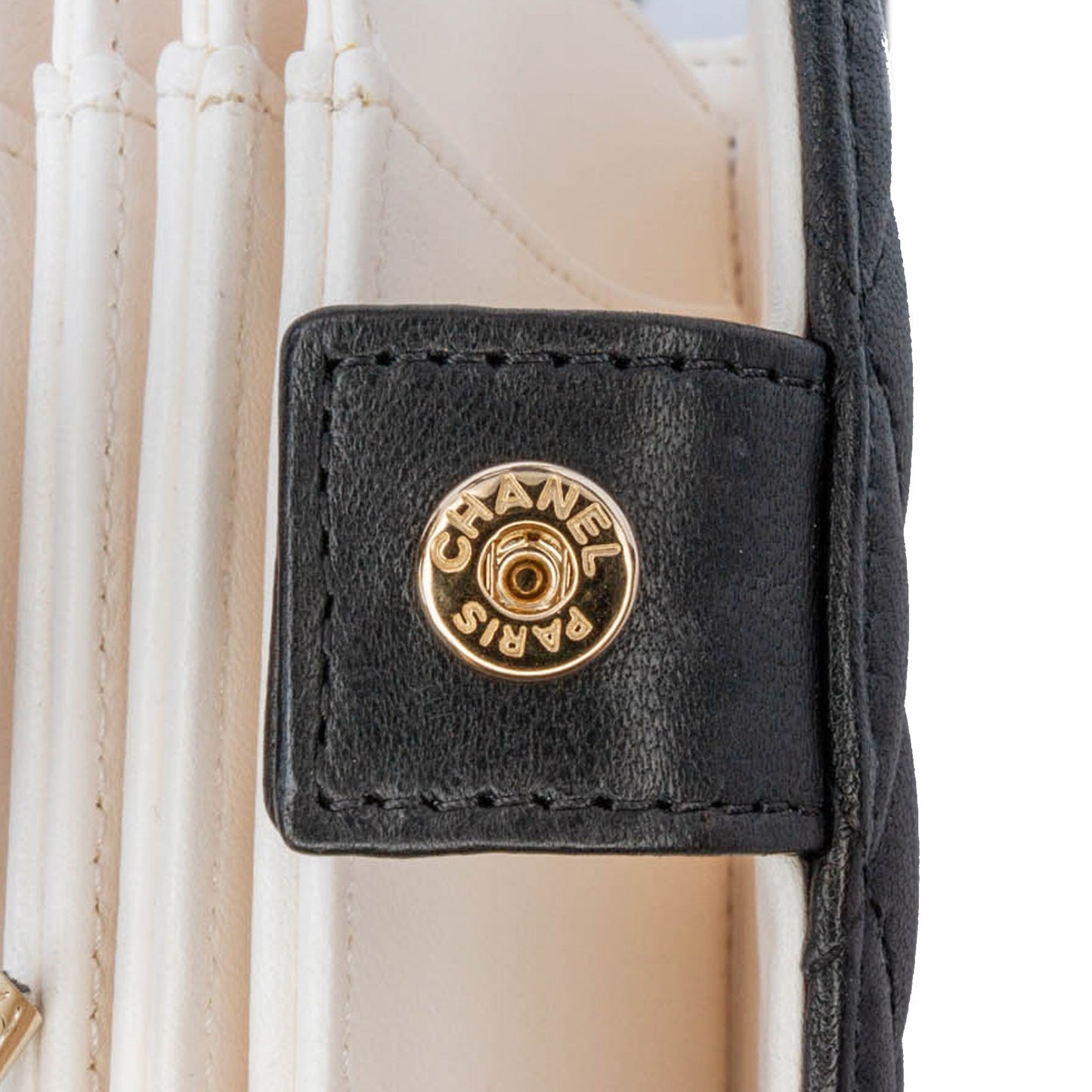 Black Chanel Quilted Lambskin Book Card Holder On Chain Crossbody Bag
