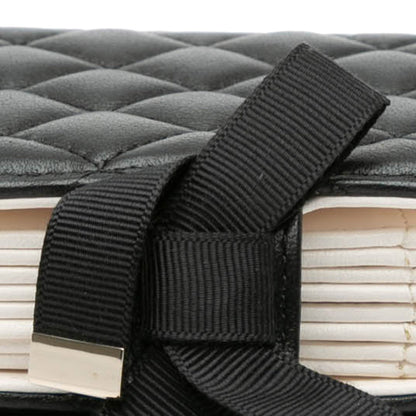Black Chanel Quilted Lambskin Book Card Holder On Chain Crossbody Bag