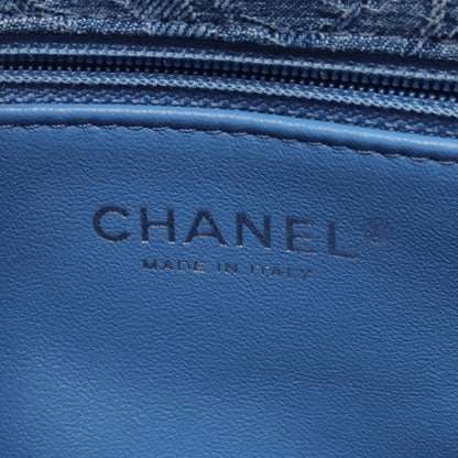 Blue Chanel Mini Quilted Denim Camellia Sweetheart Flap Crossbody Bag