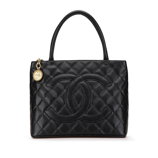 Black Chanel Caviar Medallion Tote