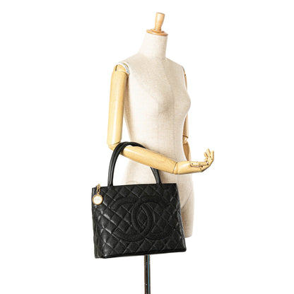 Black Chanel Caviar Medallion Tote