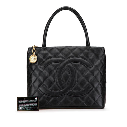 Black Chanel Caviar Medallion Tote