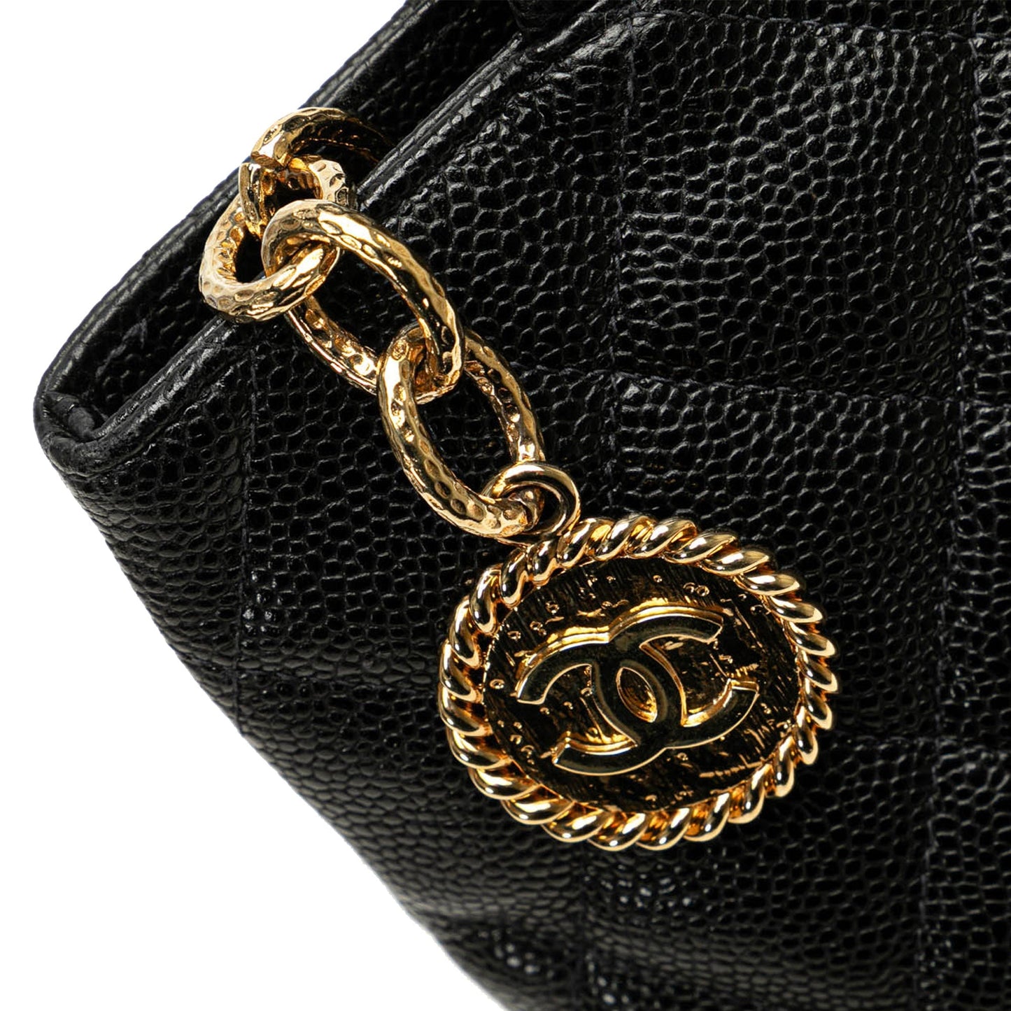 Black Chanel Caviar Medallion Tote