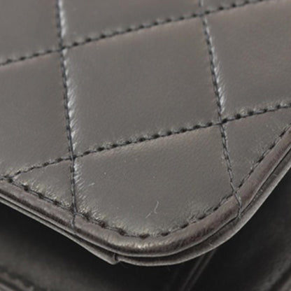 Black Chanel CC Quilted Lambskin Single Flap Crossbody Bag