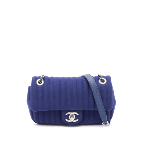 Blue Chanel Quilted Jersey Mademoiselle Flap Crossbody Bag