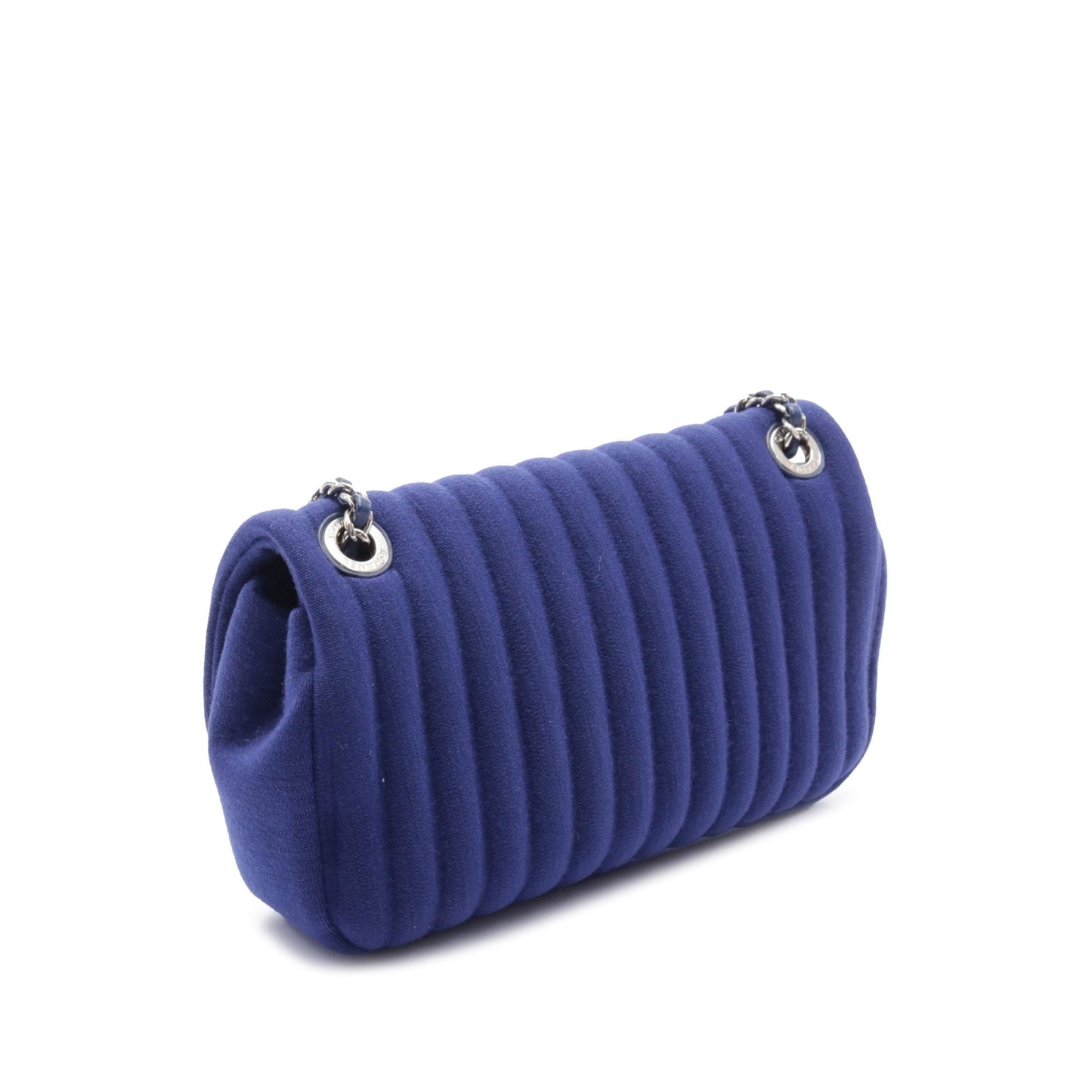 Blue Chanel Quilted Jersey Mademoiselle Flap Crossbody Bag