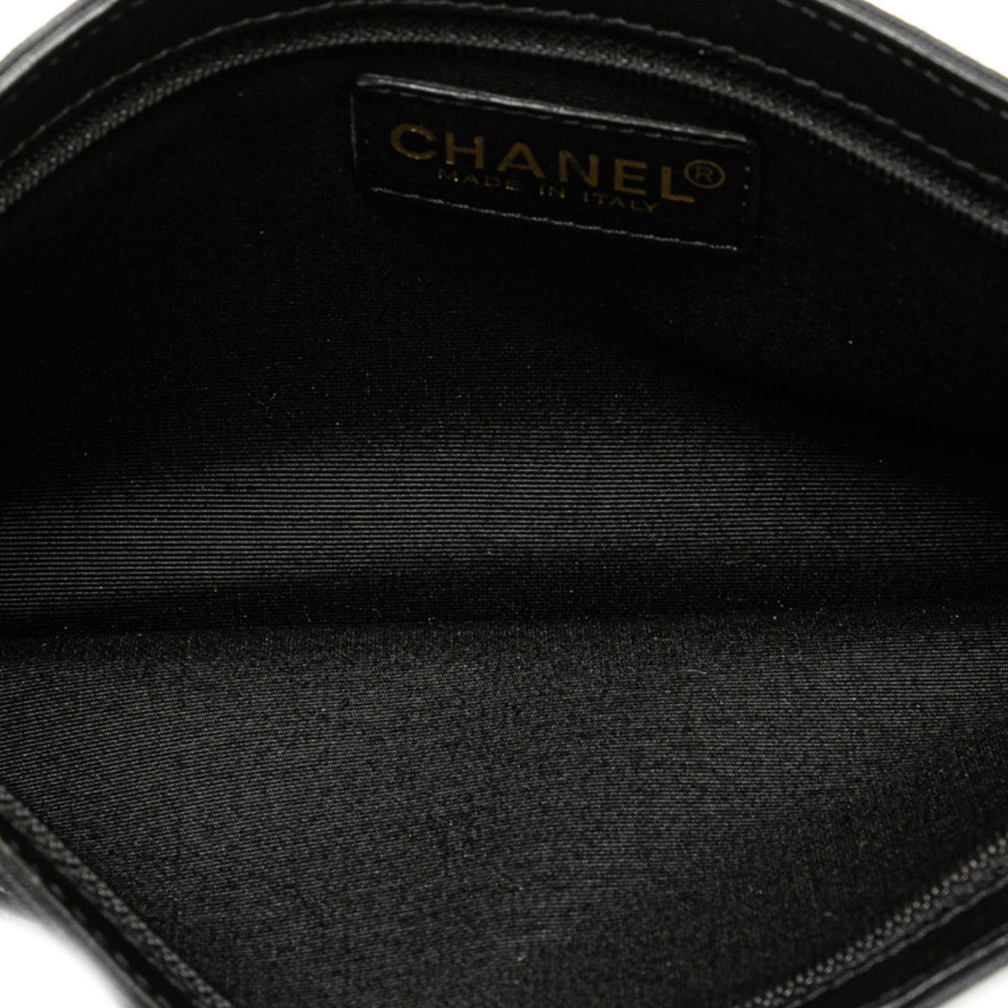 Black Chanel Canvas Symbols Chain Pochette Shoulder Bag