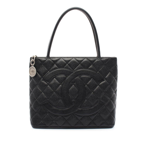 Black Chanel Caviar Medallion Tote