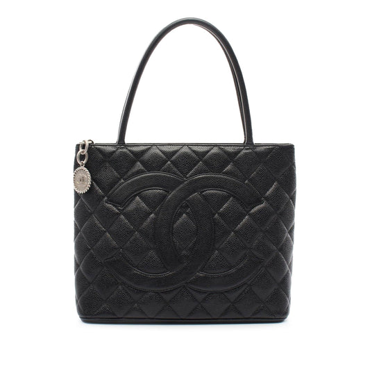 Black Chanel Caviar Medallion Tote