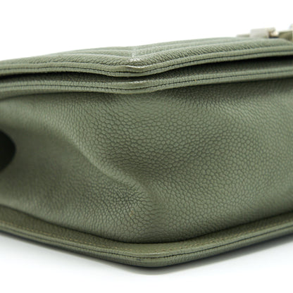 Chanel Medium Boy Bag Caviar Light Green SHW