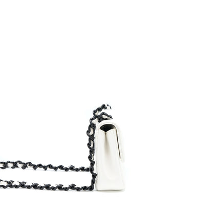Chanel Seasonal Flap Bag Caviar White With Black Hardware