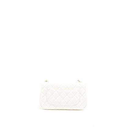 Chanel Pearl Crush Mini Rectangular Lambskin White GHW (Microchip)