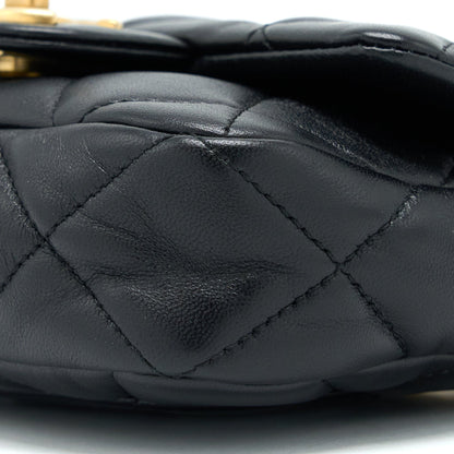 Chanel 22S Giant Chain Flap Shoulder Bag Lambskin Black GHW (Microchip)