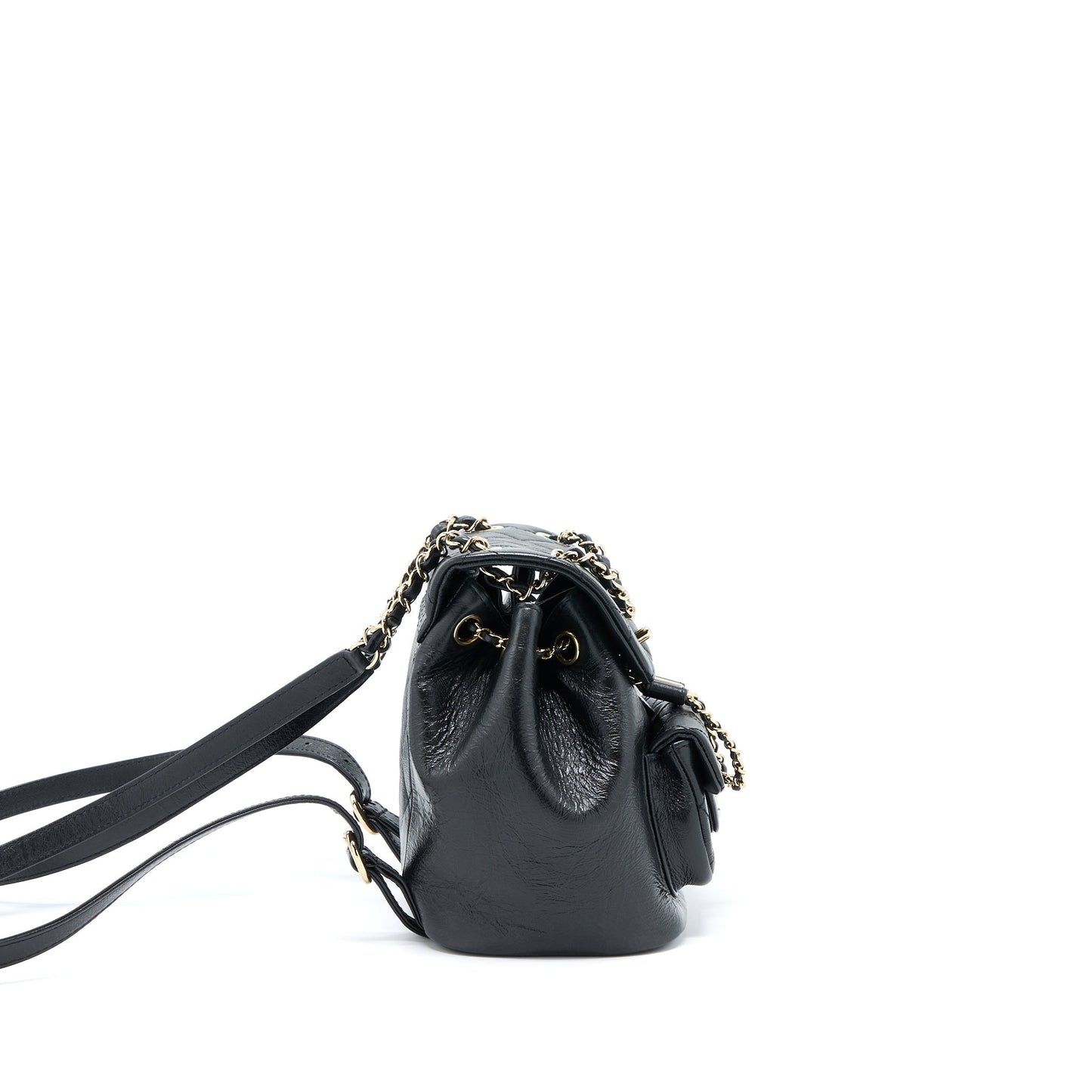 Chanel 22C Mini Duma Backpack Aged Calfskin Black LGHW (Microchip)