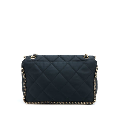 Chanel Seasonal Flap Bag Fabric Black GHW